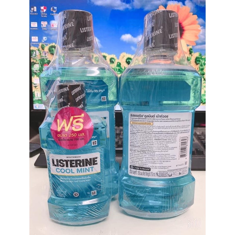 1 chai ( 750ml+ 250ml ) Nước súc miệng Listerine cool mint