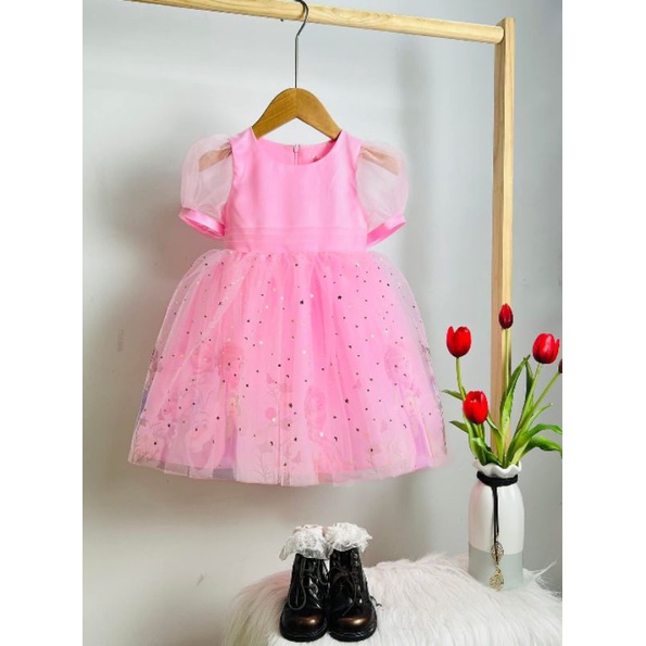 Đầm công chúa Elsa voan mềm xinh xắn bé 12-35kg