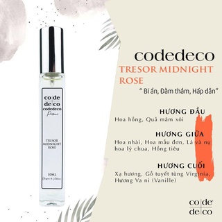 [Nhiều mùi] Nước Hoa Nữ, Tinh dầu nước hoa Code Deco DẠNG XỊT 10ml