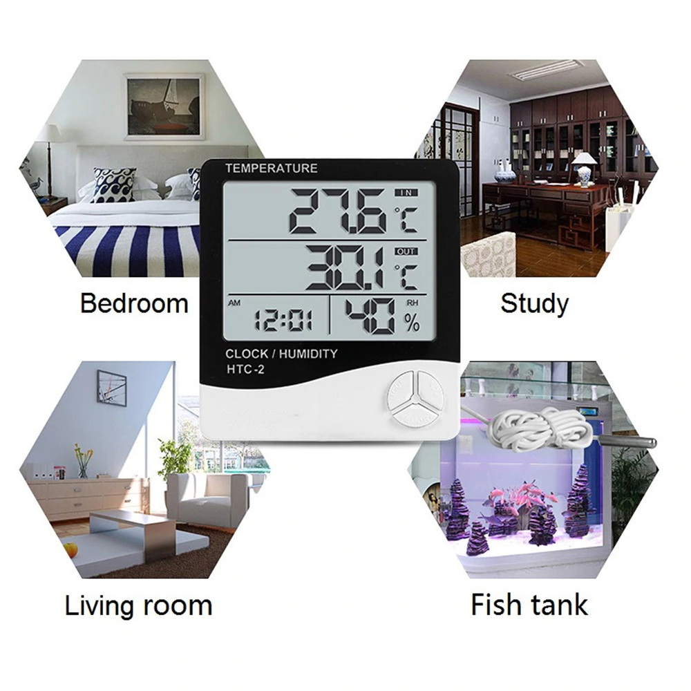 Đồng Hồ Đo Nhiệt Độ Độ Ẩm Hiển Thị Màn Hình LCD HTC-1 HTC-2