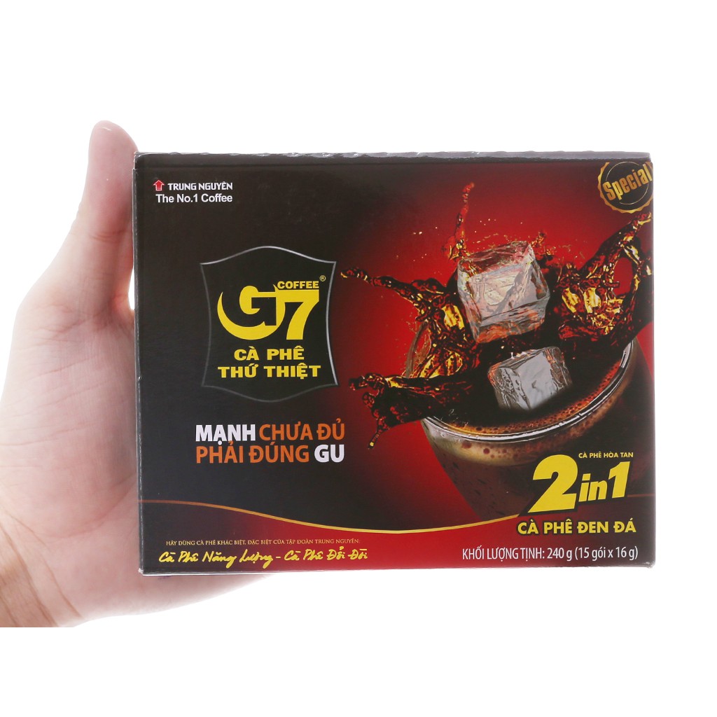 Cà phê đen đá G7 2 in 1 hộp 15 gói 240g