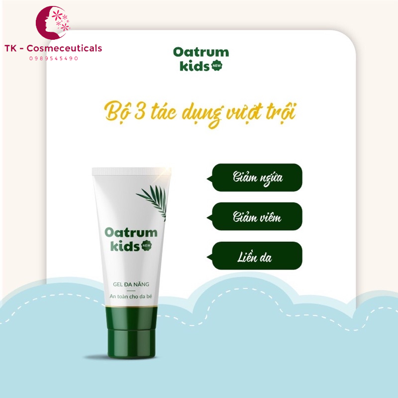 Gel Bôi Oatrum Kids - Hăm, Tràm Sữa, Mụn Nhọt, Rôm Sẩy Trẻ Sơ Sinh - 20g