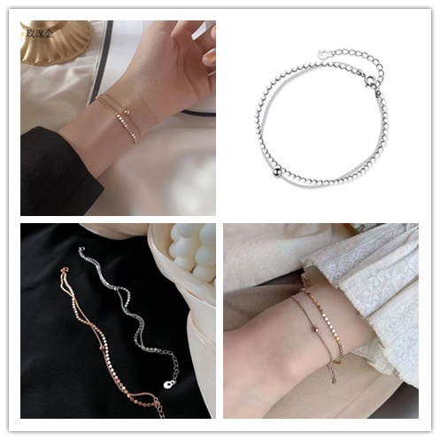 Vòng Tay Hai Lớp Đính Hạt Thiết Kế Tinh Tế Thời Trang Cho Nữ