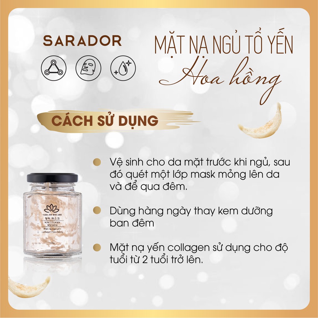 Mặt nạ Ngủ Tổ Yến Tinh Chất Hoa Hồng trắng da, mờ thâm, thải độc, dịu dị ứng, se lỗ chân lông | BigBuy360 - bigbuy360.vn