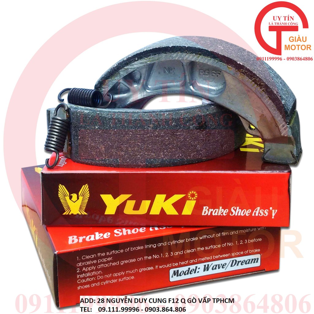 YUKI - BỐ THẮNG ĐỎ , MÁ PHANH CƠ CHO XE HONDA DREAM, WAVE  ,UY TÍN, CHẤT LƯỢNG,GIÁ RẺ