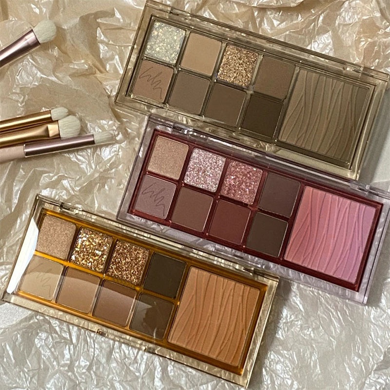 Bảng Phấn Mắt 9 Màu Lì/Nhũ Ngọc Trai Mềm Mịn Lâu Trôi Kháng Nước