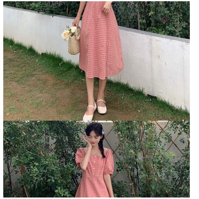 Đầm Tay Ngắn Cổ Chữ V Thiết Kế Độc Đáo Hợp Thời Trang | BigBuy360 - bigbuy360.vn