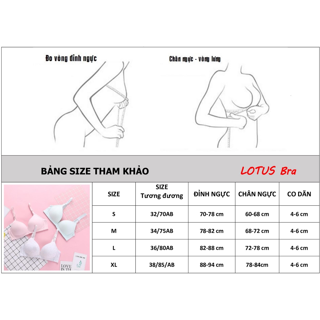 Áo ngực không gọng cotton mềm mát AL60_NuciFera đệm mỏng may liền