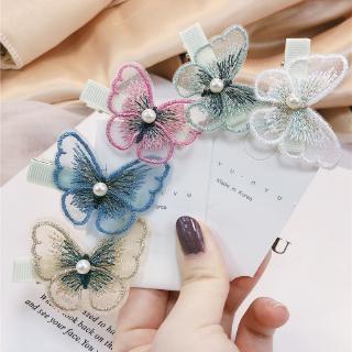 Kẹp tóc bướm Wen Elf với phụ kiện tóc Hàn Quốc đội đầu cô gái kẹp retro thêu bangs kẹp tóc