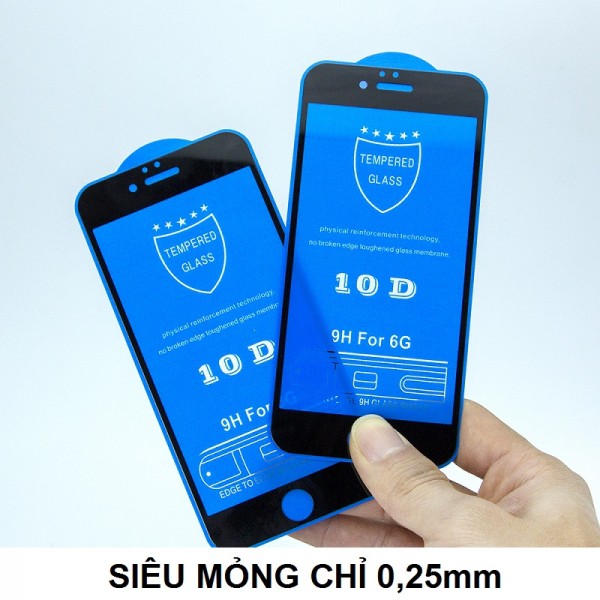 Kính cường lực iPhone 10D Full Màn - Siêu Bền - Thiết kế mới - Kính Iphone