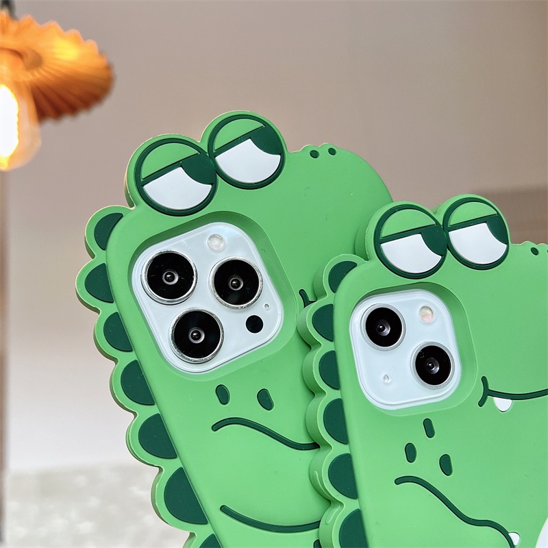 Ốp Điện Thoại Silicon Hình Khủng Long 3D Cho iPhone X XS XR 11 11ProMax 12ProMax 12Pro 12 13 13ProMax 7/8 Plus