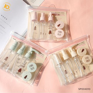 Bộ lọ chiết mỹ phẩm du lịch mini cao cấp phong cách Hàn Quốc 5 món