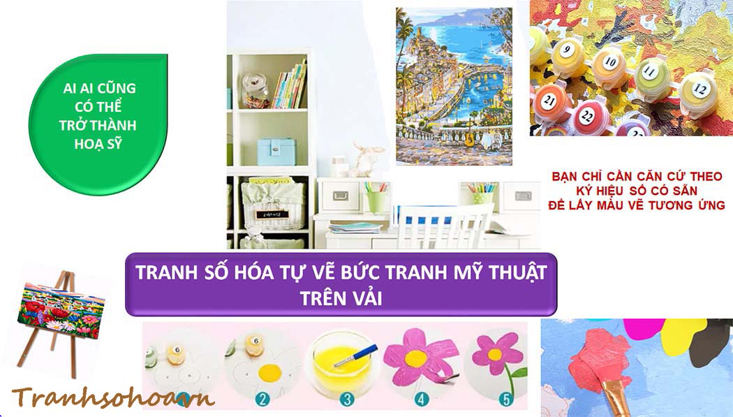 Tranh Sơn Dầu Số Hóa Tự Tô Màu Phong Cảnh Sài Gòn Việt Nam Khổ Lớn 65x100cm Tranhsohoavn Mã VN021