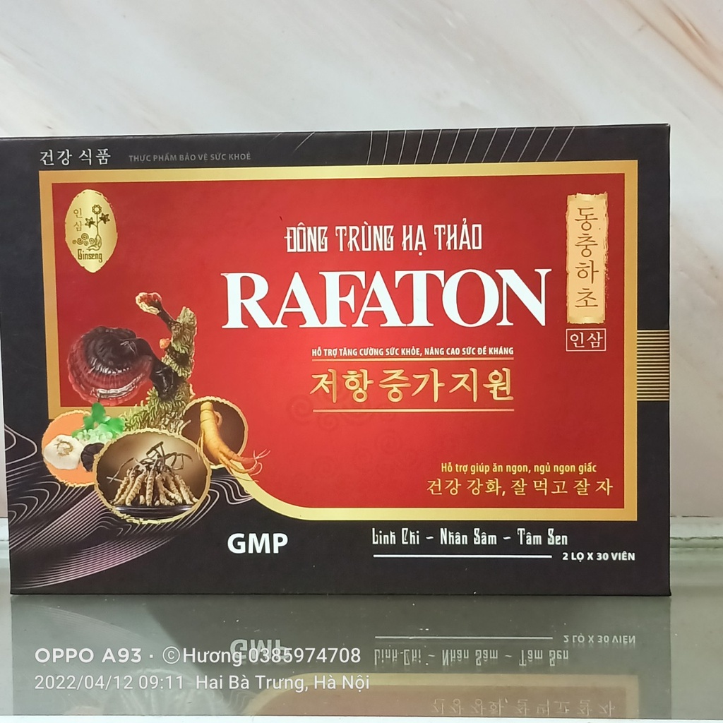 Đông trùng hạ thảo Rafaton hộp 2 lọ x 30 viên