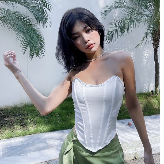 Áo Quây Corset Lụa Khóa Lưng Chất Liệu Satin