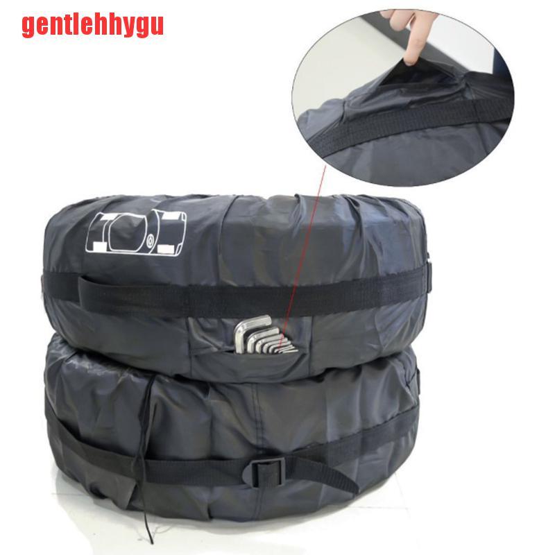 [gentlehhygu]4Pcs Spare Tire Cover Case Polyester Winter Summer Car Tire Care Storage Bags