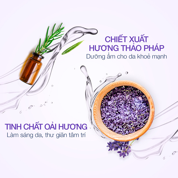 Sữa tắm dưỡng thể Dove Căng bóng thư giãn Lavender (Tím) 530g