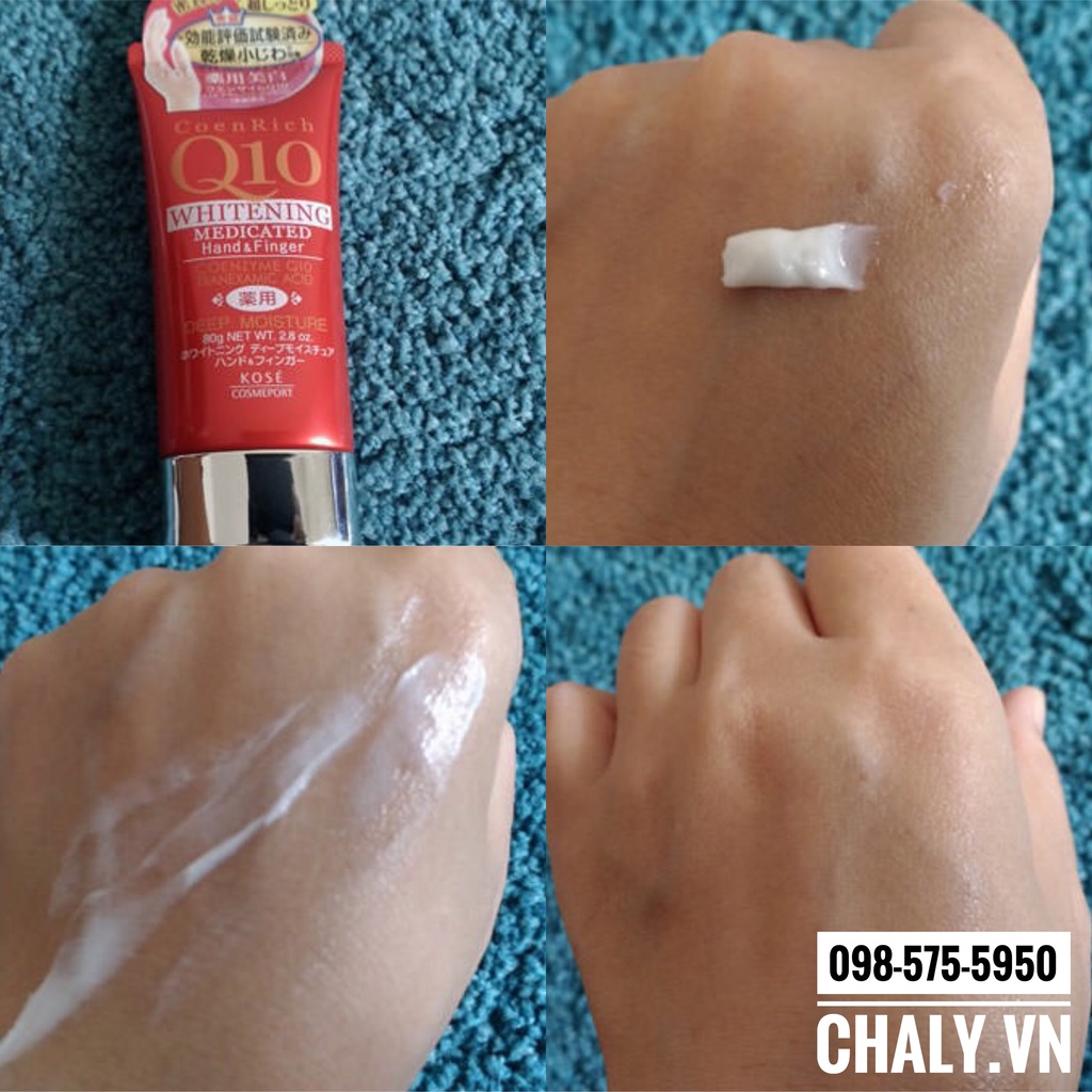 Kem dưỡng tay chống lão hoá trắng da Kose CoenRich Q10 Whitening Cream 80g Nhật