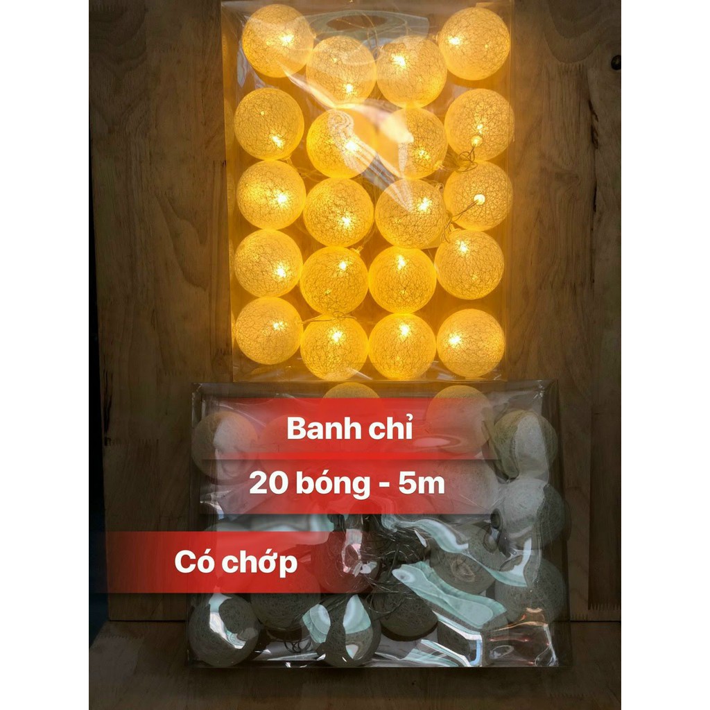 DÂY ĐÈN TRANG TRÍ KIỂU BANH CHỈ (ĐỦ MÀU / VÀNG NẮNG)