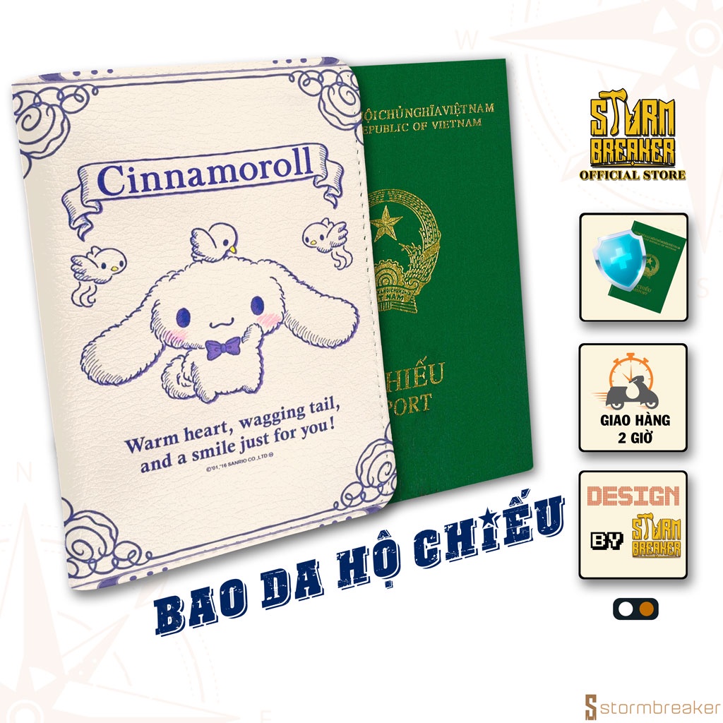 Bao Da Hộ Chiếu - Ví Đựng Passport Cover Du Lịch  Cinnamoroll - PPT209 STORMBREAKER