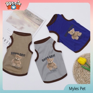Áo thun cotton in hình gấu hoạt hình dễ thương cho thú cưng cỡ nhỏ/ vừa XS-XXL Tzu