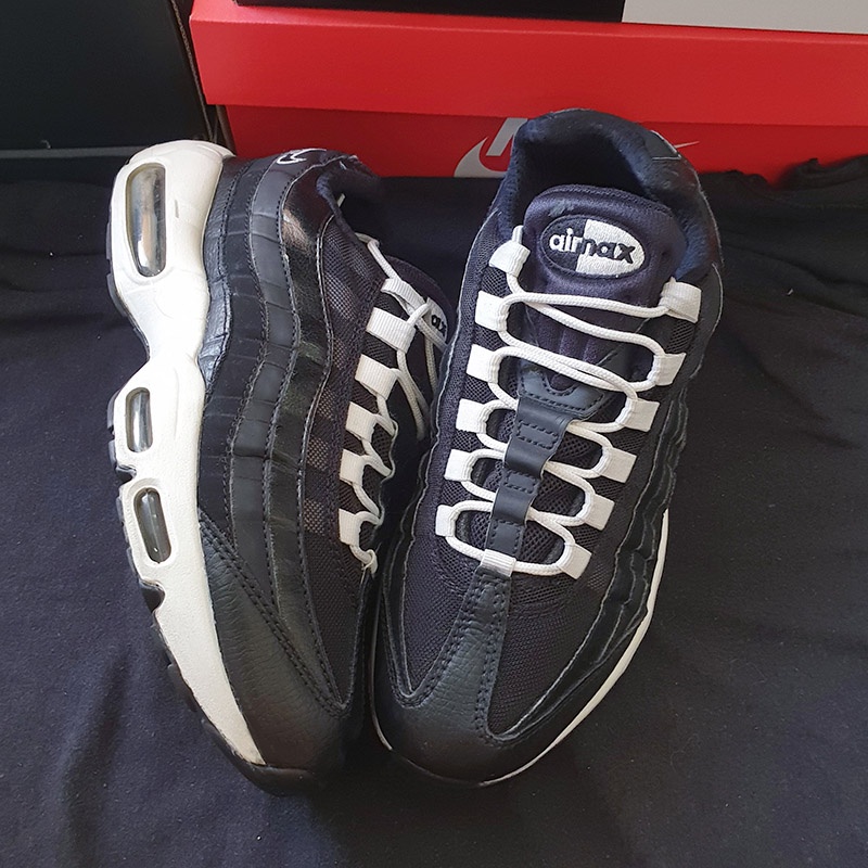 Giày NIKE AIR MAX 95 black white, size 39, real 2hand