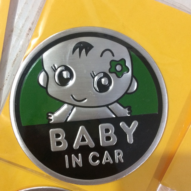 (Decal - Tem Xe) Tem Nhôm BABY IN CAR 6 Mẫu