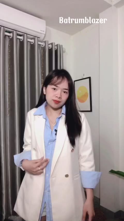 Áo khoác vest blazer nữ 2 lớp cúc đồng, hàn quốc, dáng dài, cao cấp | BigBuy360 - bigbuy360.vn