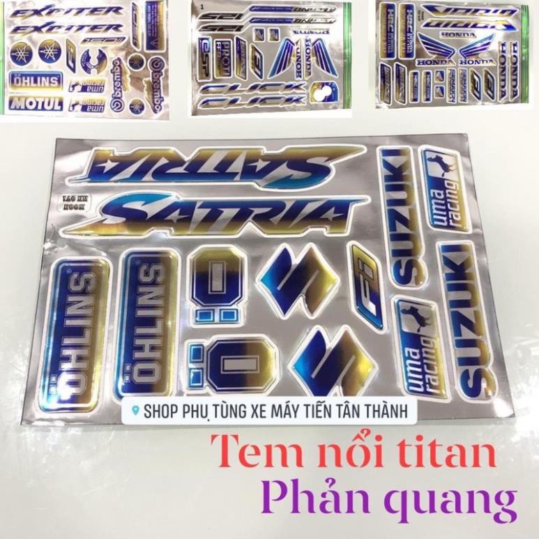 bộ tem nổi titan phản quang winner exciter vario sirius wave@ click satria