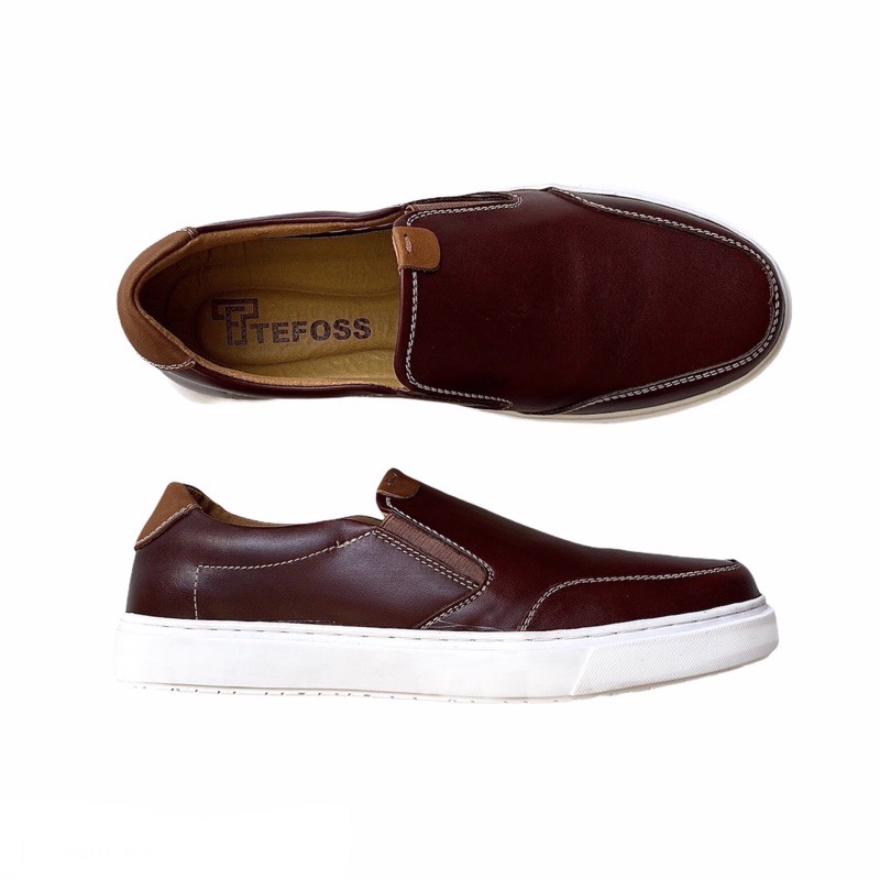 Giày lười Slip on TEFOSS HN473 da bò thật size 38-44 năng động, trẻ trung