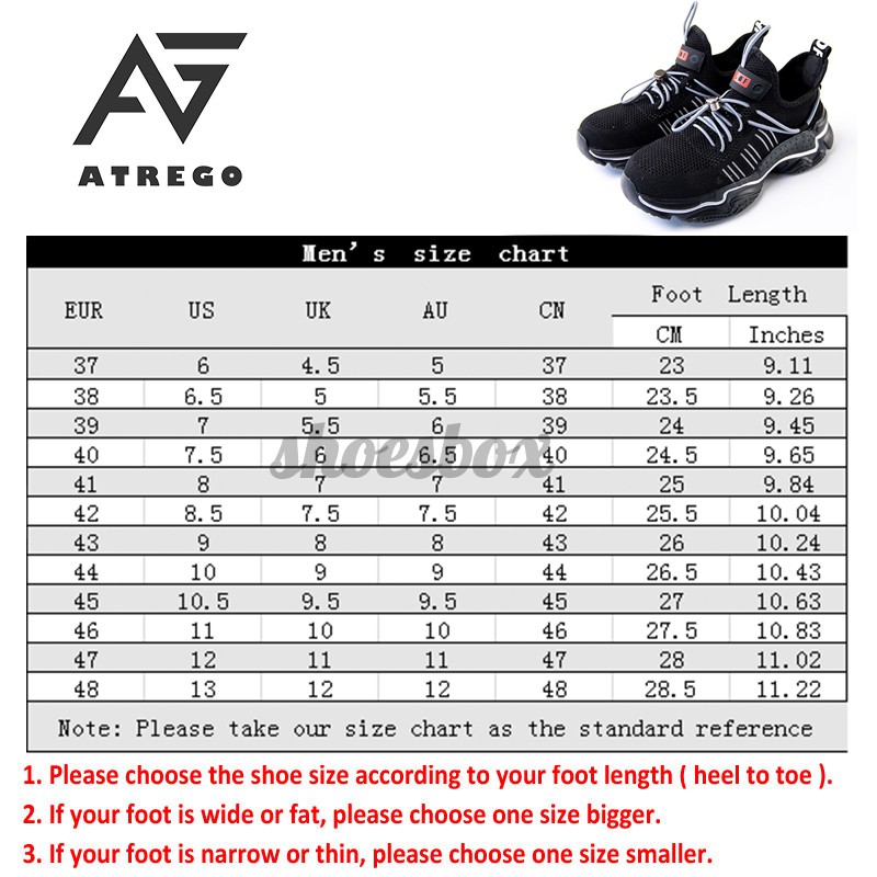 AtreGo Mens Mesh Safety Work Shoes Steel Toe Cap Breathable Light Outdoor Hiker