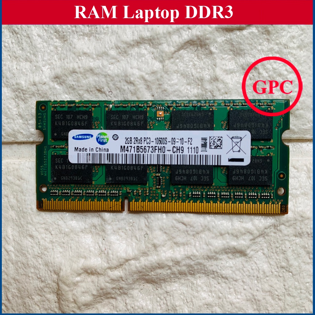 RAM Laptop 2G DDR3 cũ tháo máy Bus 1333 / Bus 1600 / Bus 1066 MHz (Ram Laptop PC3-2G) (FREE SHIP ĐƠN TỪ 50K)