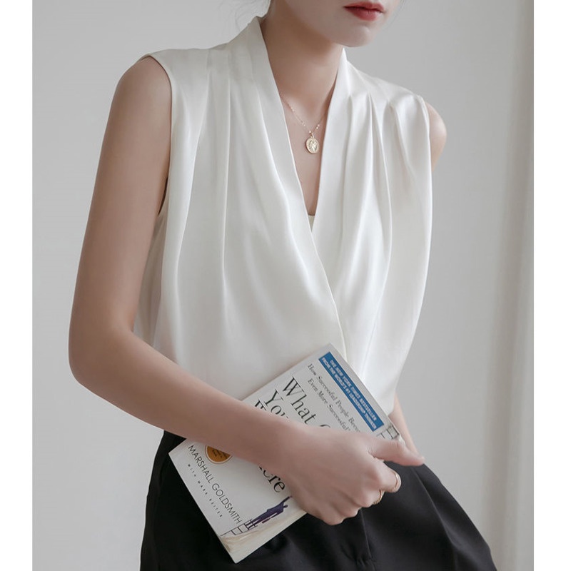 Áo Sơ Mi Chiffon Dáng Rộng Không Tay Thời Trang Mùa Hè Hàng Mới Dành Cho Bạn Nữ