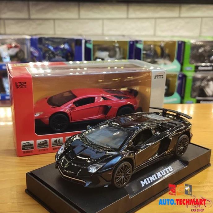 Xe mô hình sắt giá rẻ Lambogini-SV LP750 tỉ lệ 1:32 đen