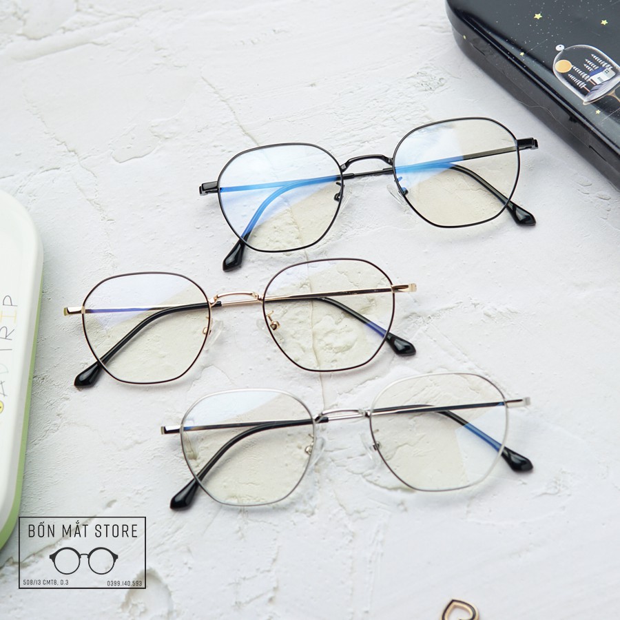 [Mã FARSSTGRE giảm 5K đơn bất kỳ] Gọng Kính Cận Kim Loại Đa Giác Form Nhỏ I226 (Tặng Hộp Khăn) | BigBuy360 - bigbuy360.vn