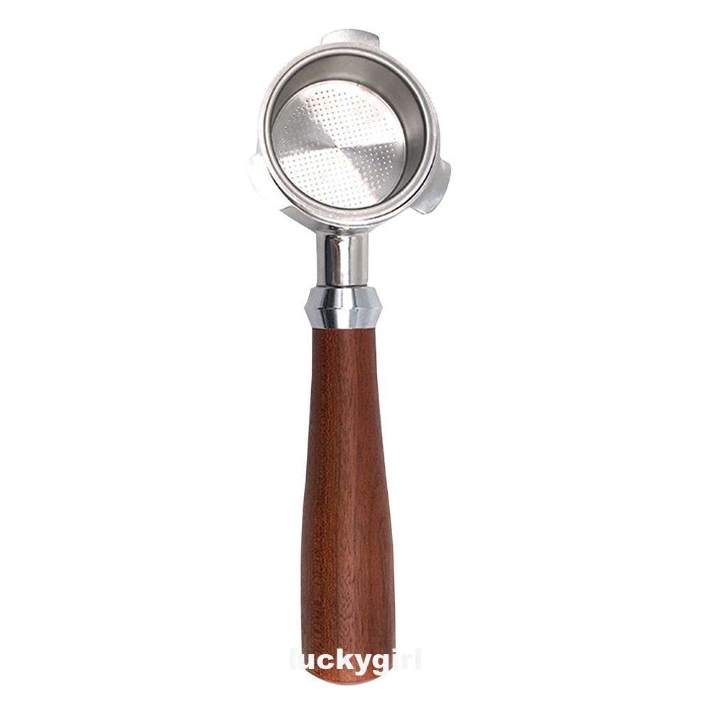 51mm Detachable Wooden Handle Accessory Stainless Steel Anti Rust Espresso Machines Baseless Coffee Strainer