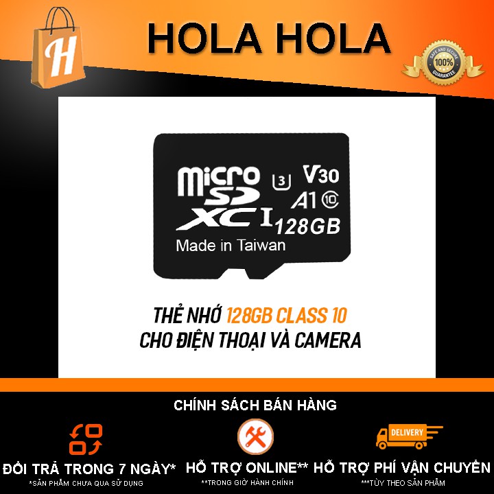 Thẻ nhớ 128Gb Class 10 cho điện thoại và camera