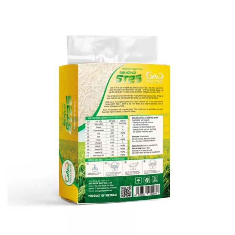 Gạo Hữu Cơ ST25 túi 5kg