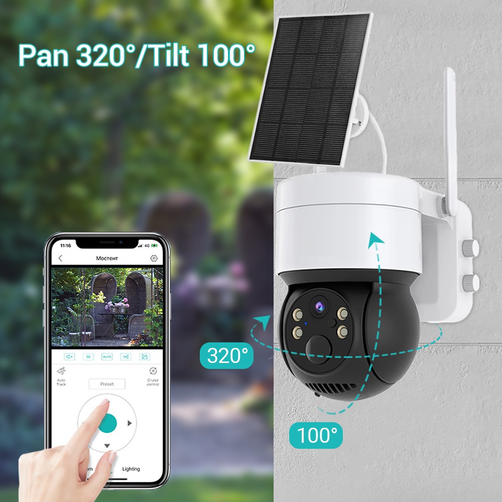 Hamrol camera 4mp ptz wifi Không Dây Phát Hiện Giọng Nói Hai Chiều 13200mah Có Thể Sạc Lại