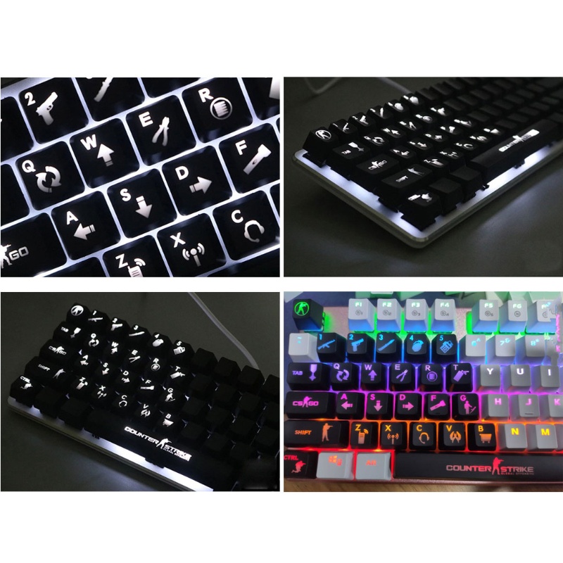 inter CS go Game 26 keys ABS Shot Backlit Backlighting Shine Translucent OEM Keycaps for Mechanical Keyboard CS go Keycap