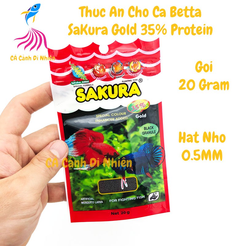 Thức ăn cho cá BETTA SAKURA GOLD 35% Protein 20 gram