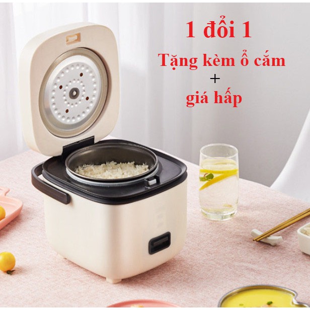 Nồi Cơm Điện Mini Đa Năng JIASHI 1,2L Hàng Nội Địa Cao Cấp (Nấu Cháo, Chưng, Hấp, Luộc) (tặng kèm ổ cắm)