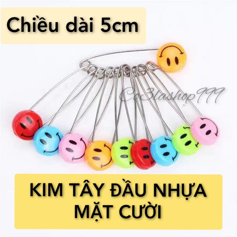 Sỉ 100 cây kim tây đầu nhựa mặt cười GIAO MÀU NGẪU NHIÊN