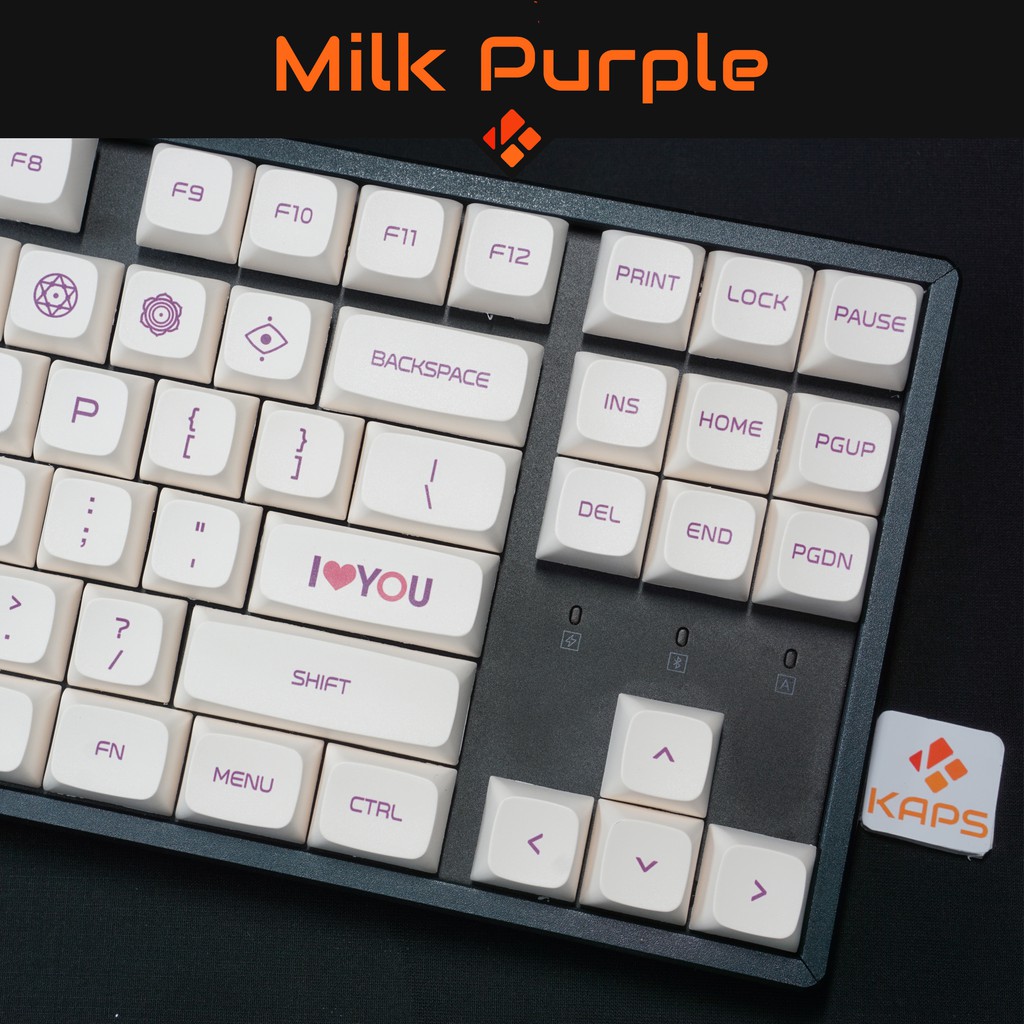 Keycap TÍM SỮA MILK PURPLE - profile XDA - keycap PBT - Dyesub - 137 nút cho bàn phím cơ Filco, Leopold, IKBC, Edra