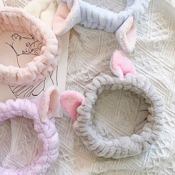 Băng đô nhung hình tai mèo đơn giản dễ thương cho nữ