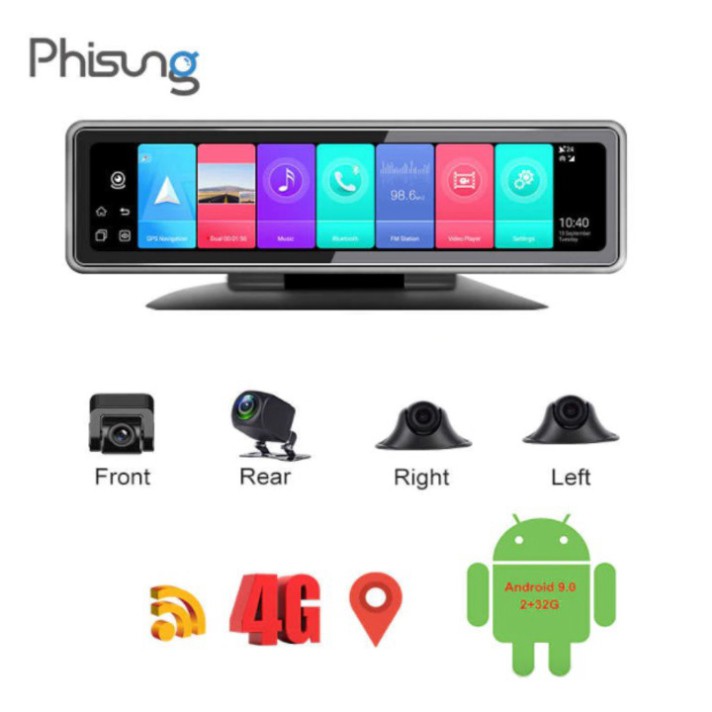 Sản Phẩm Camera hành trình 360 độ dành cho ô tô, gắn gương và taplo của xe. Thương hiệu cao cấp Phisung - T88 | BigBuy360 - bigbuy360.vn