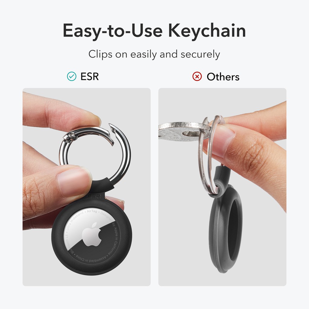 ESR Cloud Silicone AirTag 2021 Keychain Case (2-Pack)