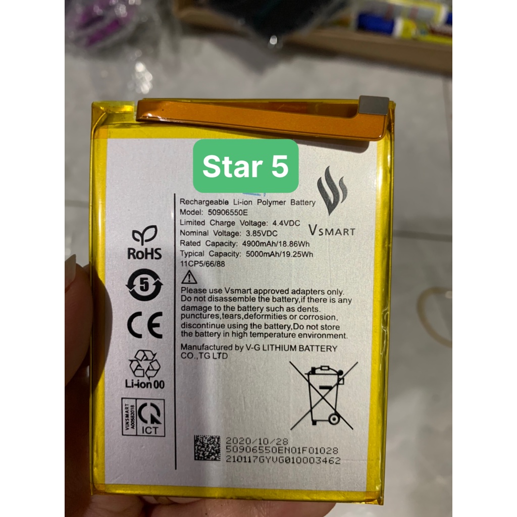 pin zin new điện thoại vsmart star 5 hàng loại 1/ PIN VSMART STAR 5
