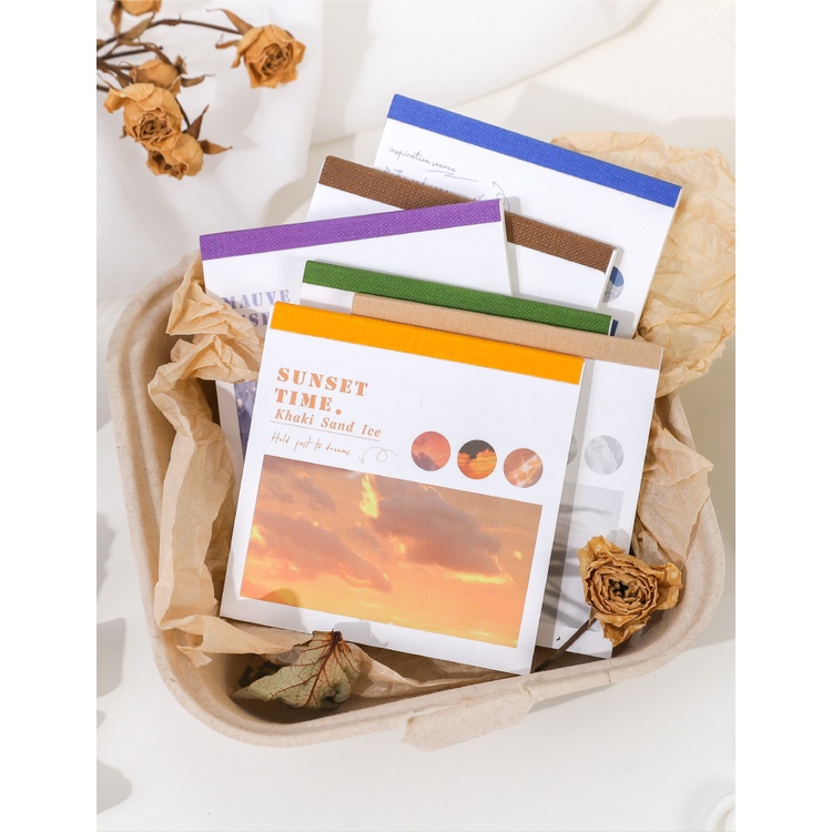 Set 40 Tờ Nhãn Dán Họa Tiết Phong Cảnh Trang Trí Sổ Tay DIY