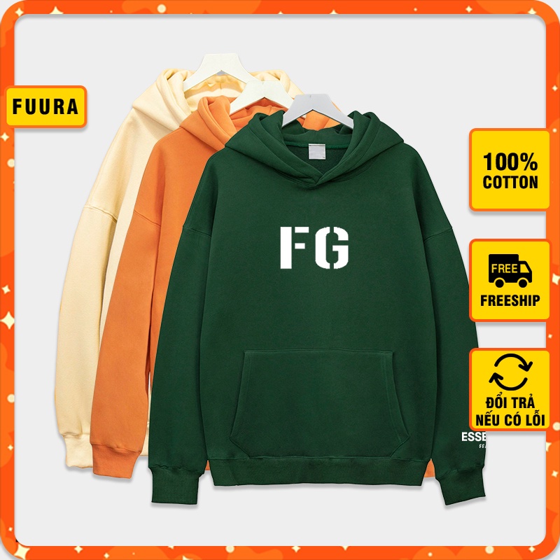 Áo hoodie nam nữ dáng rộng nỉ FG Print áo dài tay unisex thời trang dày thu đông Hàn Quốc Fuura Clothes